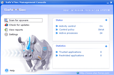 Screenshot of StarForce SafenSec Plus Anti-Spyware